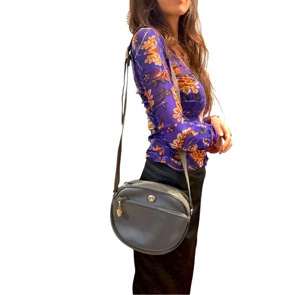 Gucci grey leather shoulder bag